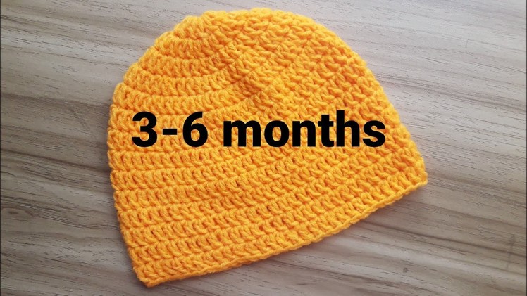 How To Crochet a Simple Baby Beanie for 3-6 months