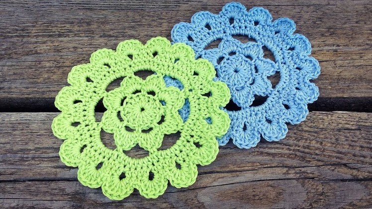 How To Crochet Easy Flower Coaster