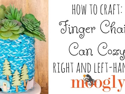 How to Crochet: Finger Chain Can Cozy (Left Handed)