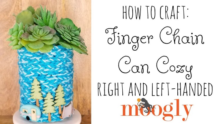 How to Crochet: Finger Chain Can Cozy (Left Handed)