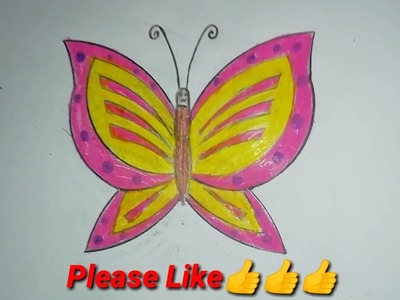 How to draw a colorful butterfly