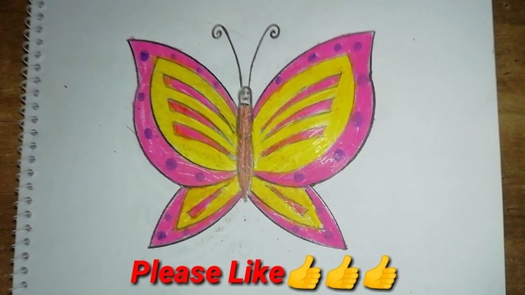 How to draw a colorful butterfly