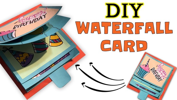 How to make DIY Waterfall Card | Easy | ScrapBook | Explosion Box | Aesthetic Pixels by Museera