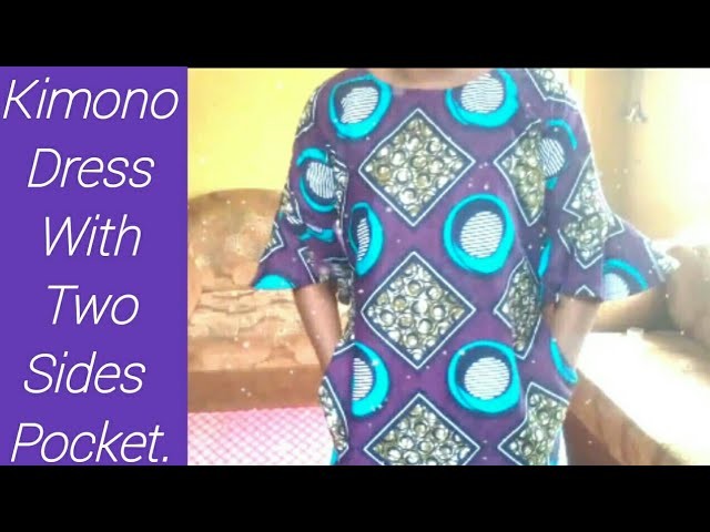 How To Make kimono Dress With Two Sides Pockets.