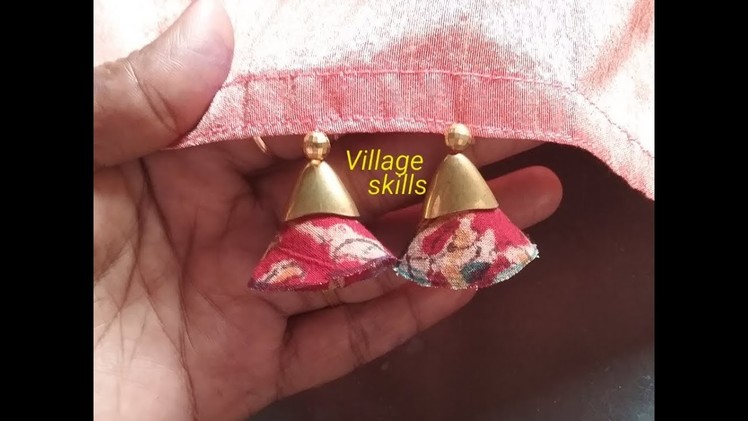 How to make Saree tassels.kuchu #49 ,DIY latest hand made fabric Saree pallu design. village skills