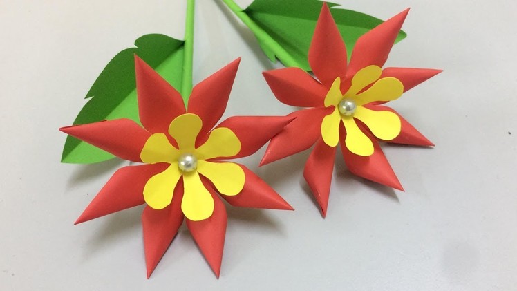 How to Make Simple Paper Flower - Making Paper Flowers Step by Step - DIY Paper Crafts