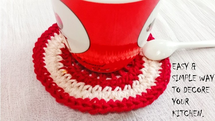 HOW TO MAKE TEA CUP COASTER WITH CROCHET TECHNIQUE.