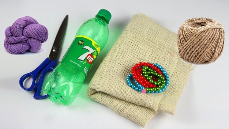 Jute and Plastic Bottle Recycling || How To Recycle Plastic Bottle With Jute Rope at Home