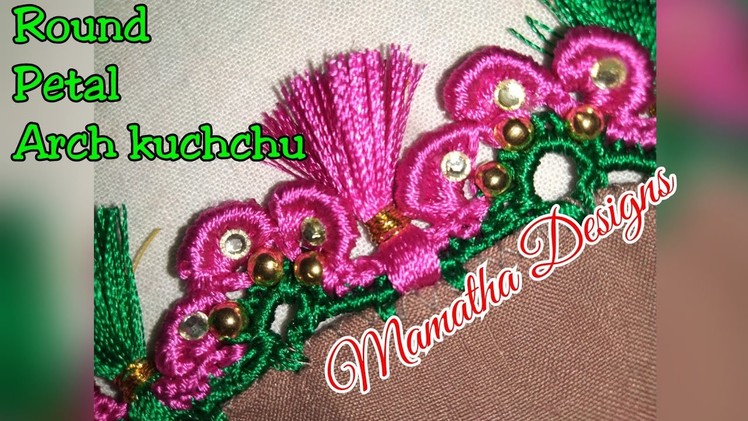 Round Petal Arch kuchu|Crochet kuchu|Flower shaped arch kuchu|Bridal saree kuchu|(Design - 64)