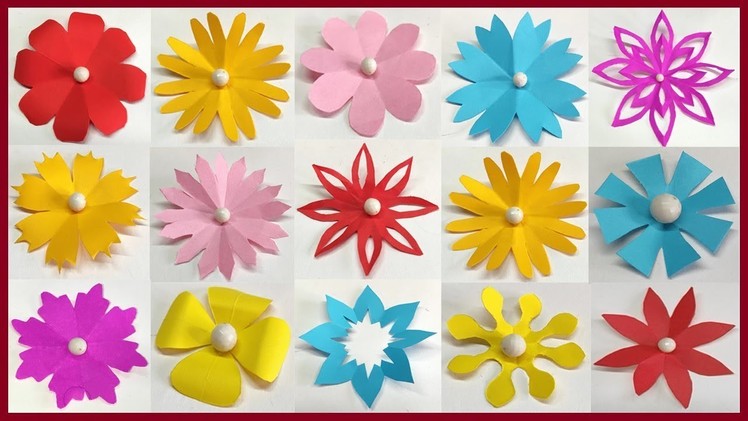 15 different type of simple easy and beautiful paper cutting flower shape - paper flowers