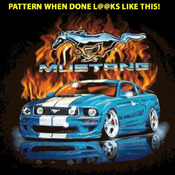 CRAFTS Blue GT Mustang Flame Cross Stitch Pattern***LOOK****Buyers Can Download Your Pattern As Soon As They Complete The Purchase