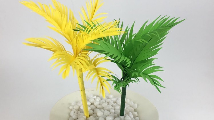 Coconut Tree Making With Paper | Paper Leaves | Paper Crafts