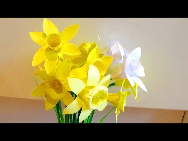 DIY Beautiful Paper Daffodil Flowers# Paper flowers