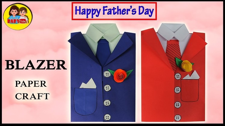 DIY Fathers Day Greeting Card - Suit Paper Crafts - Fathers Day Card