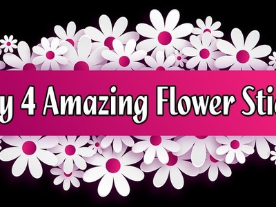 Diy Flower Stick | Making 4 Amazing Paper Flower Stick Part-9 | Tahiya Crafty Creation