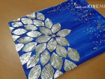 #diy#flower#with aluminum #foil#wall decor#