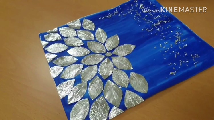 #diy#flower#with aluminum #foil#wall decor#