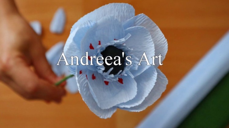 DIY. How to make anemone flower from crepe paper.Andreea's Art