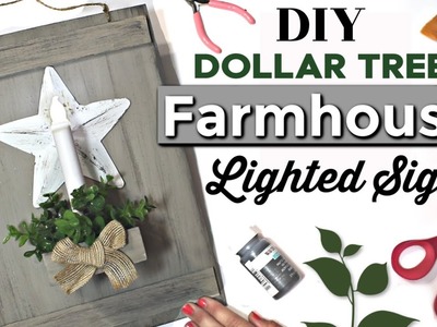DIY Lighted Farmhouse Sign | DIY Dollar Tree Farmhouse Decor | Krafts by Katelyn