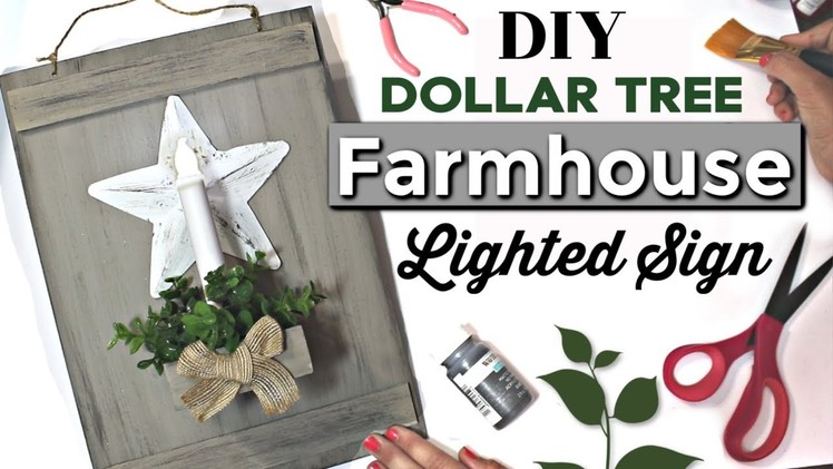 DIY Lighted Farmhouse Sign | DIY Dollar Tree Farmhouse Decor | Krafts by Katelyn