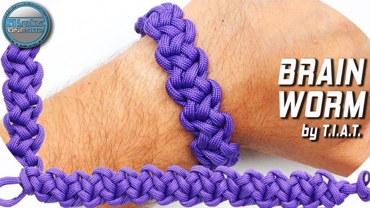 DIY Paracord Bracelet Brain worm without buckle World of Paracord How to make paracord by T.I.A.T.