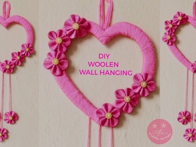 DIY WOOLEN HEART WALL HANGING | EASY GIFT | BEST FROM WASTE