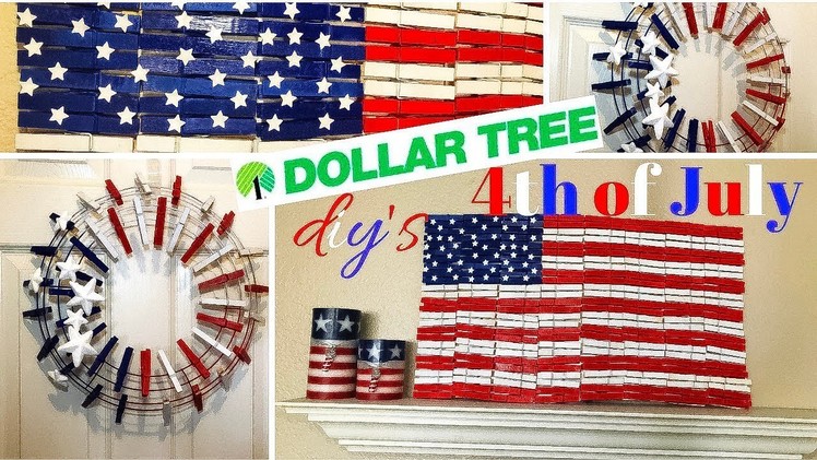 Dollar Tree 4th of July DIY's ????????❤️| ClothesPins U.S.A Flag | Clothespins Wreath