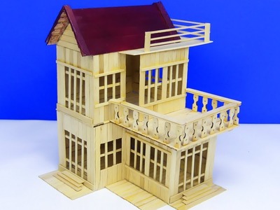 Easy & Simple Popsicle Stick Mansion house DIY | Model 19