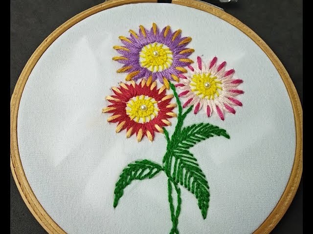 Hand Embroidery | Fantasy Flower Stitch | Brazilian Flower Embroidery |Brazilian Embroidery Tutorial