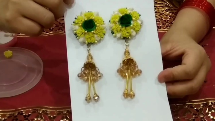 How to make a beautiful ear rings with clay flowers  small business idea by Ma creation