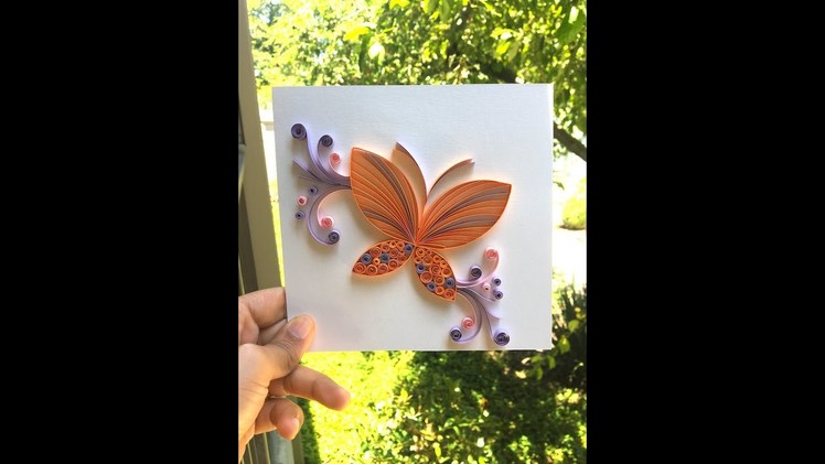 HOW TO MAKE AN EASY QUILLING BUTTERFLY CARD - TUTORIAL FOR BEGINNERS; STEP BY STEP