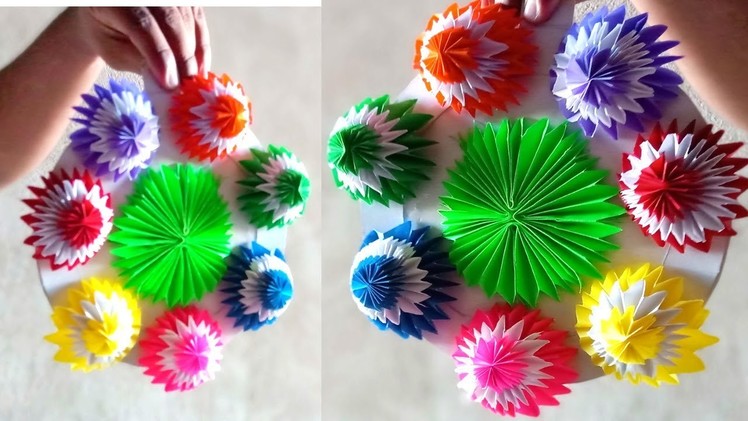 How to make wall decoration with paper flower. paper flower wall decor tutorial