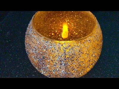 How to turn a DOLLAR TREE Fish Bowl into a Decorative Candle Holder with EPSOM SALT | EASY DIY