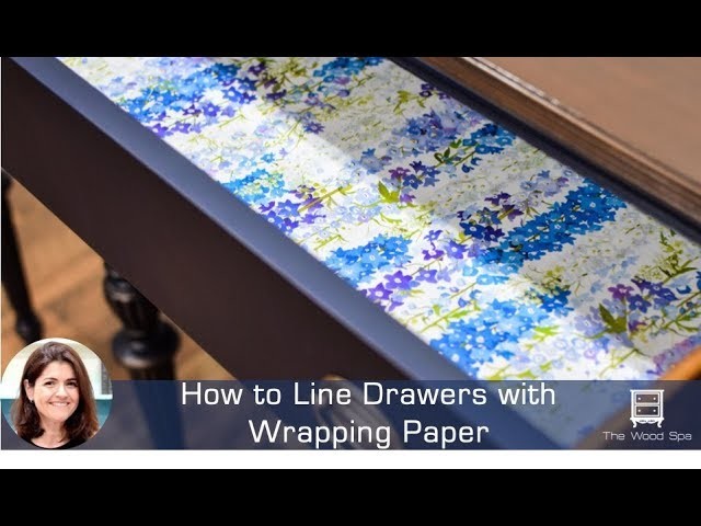 Lining Drawers with Gift Wrap Paper
