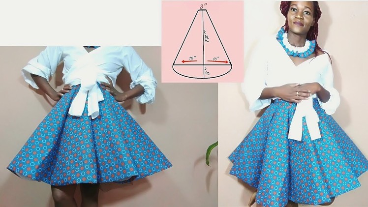 Panelled Circle skirt using ShweShwe Fabric DIY