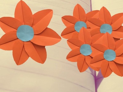 [Paper Flower Origami] how to make folding origami easy small paper Flower DIY for kids