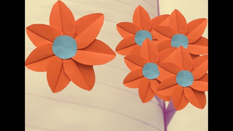 [Paper Flower Origami] how to make folding origami easy small paper Flower DIY for kids