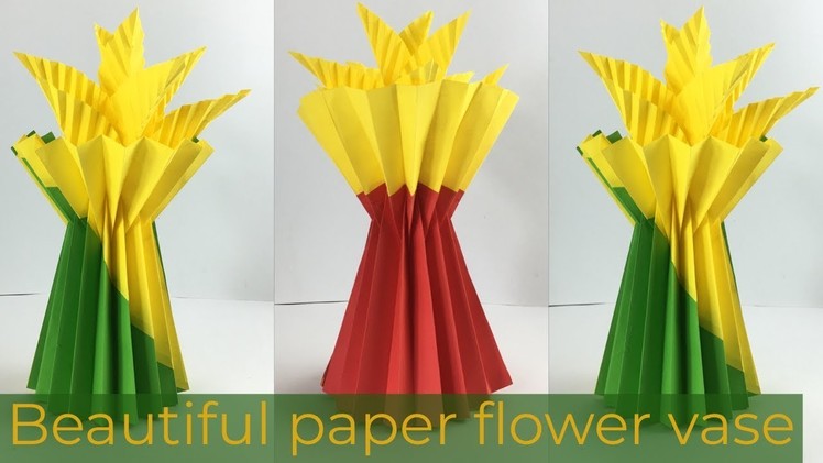 Paper Flower Vase | Flower Vase Making | Paper Crafts | Paper Crafts Easy
