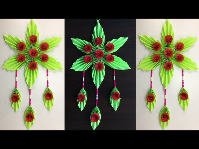 Paper Flowers Wall Decorations.  Simple Crafts. DIY Room Decorating Ideas. Wall Hanging crafts