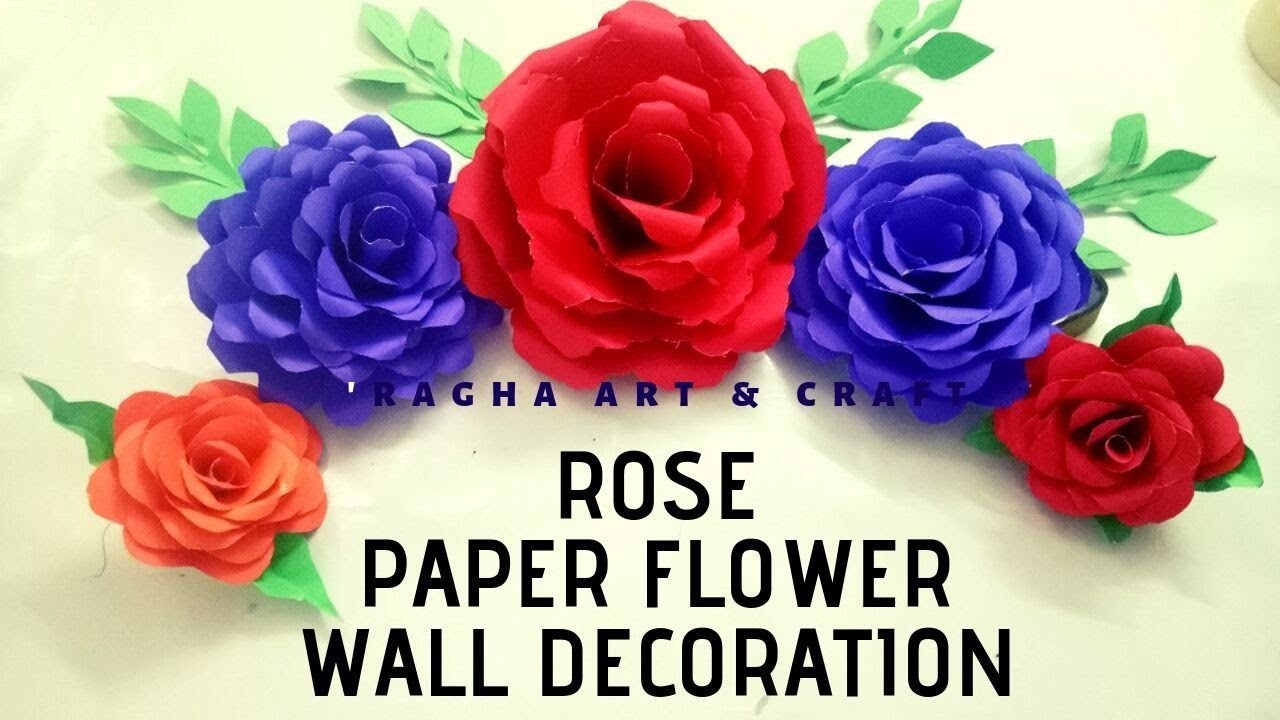 Paper Rose Wall Hanging.how To Make Paper Rose Flower(DIY)|Home Decoration