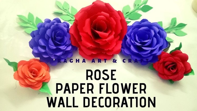 Paper rose wall hanging.how to make paper rose flower(DIY)|Home Decoration