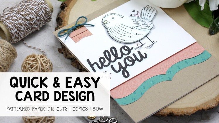 Quick & Easy Card Using Pattern Paper Die Cuts