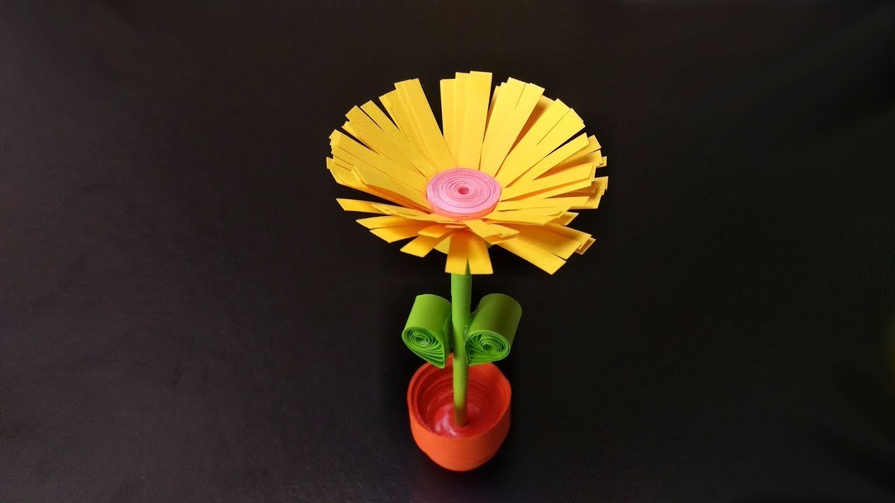 Small Paper Flower Pot 3d Flower Pot Quilling Miniature