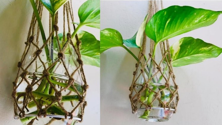 വളകൾ ഉപയോഗിച്ച് ഒരു പ്ലാൻറ് പോട്ടർ | Plant Potter using bangle | DIY Room decor