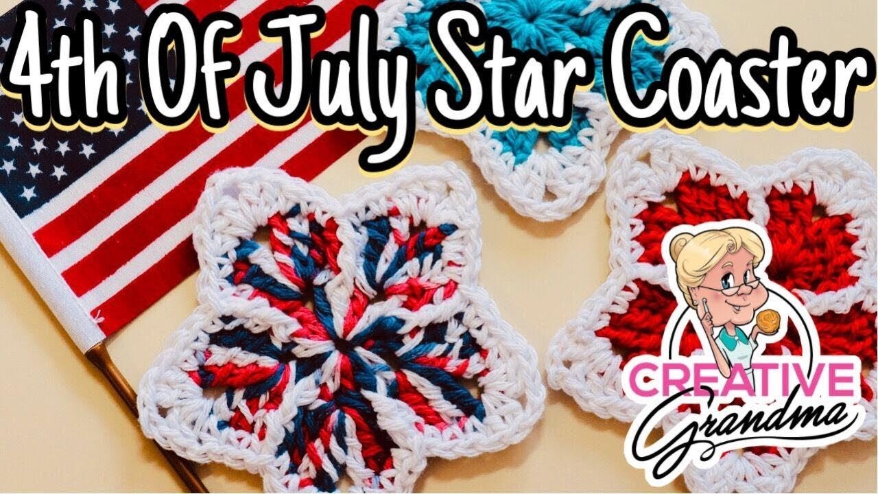 4th of July Star Coaster - Crochet Tutorial