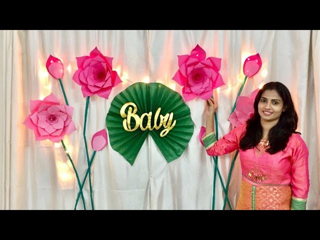 Baby Shower Decoration ideas | Baby Shower Girl | paper flowers decoration