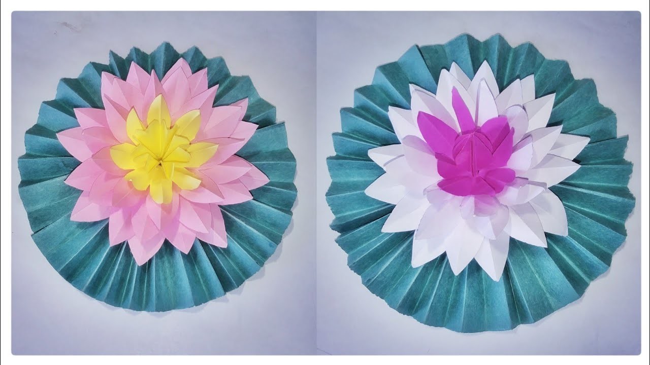 Beautiful Lotus Flower Making in Paper, ORIGAMI TULIP