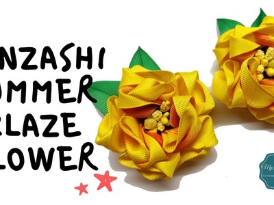 D.I.Y. Grosgrain Kanzashi Summer Blaze Flower | MyInDulzens