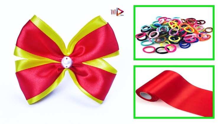 DIY Ribbon Band Hair Accessories Easy | Handmade Rubber Hair Band For Kids | V4