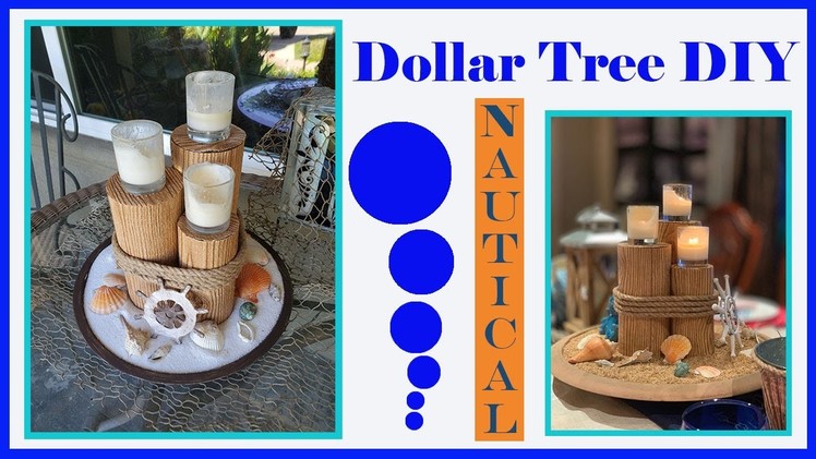 Dollar Tree DIY Nautical Beach Centerpiece Tablescape